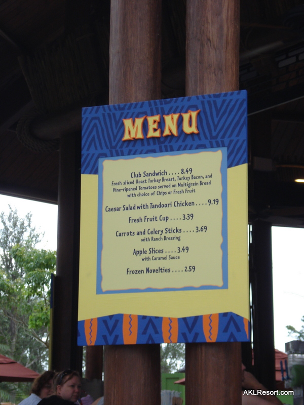 Maji Pool Bar Menu